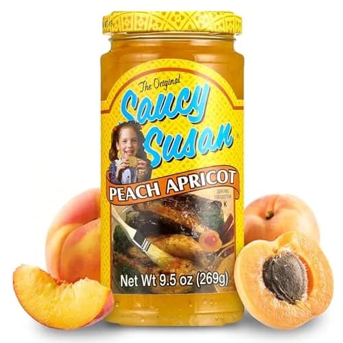 Saucy Susan Peach Apricot Original Sauce 9.5 oz | Sweet & Tangy Blend for Glazing & Dipping thumbnail 1