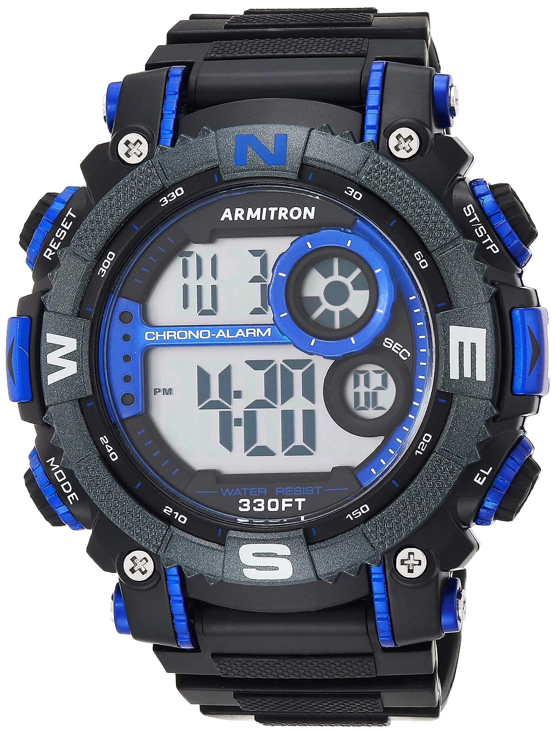 Armitron Sport Men's 40/8284BLU Sport Watch | Water-Resistant Digital Chronograph