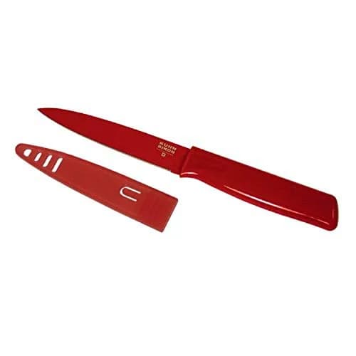 Kuhn Rikon COLORI Utility Knife with Safety Sheath, 12.70 cm (5 inch) Blade, Red | Japanese Steel Forged Blade thumbnail 1
