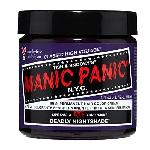 MANIC PANIC Semi Permanent Purple Hair Dye, Deadly Nightshade, 4 oz | Vibrant, Long-Lasting Color for DIY & Salon thumbnail 1