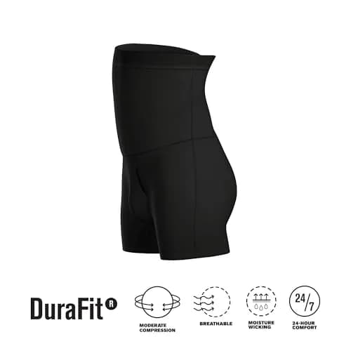 Leo Waist Slimmer Mens Underwear Girdle Compression - Tummy Control Shapewear Boxers Shorts For Men Black | Moderate Compression & Back Support thumbnail 4