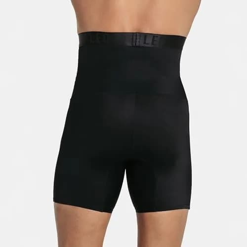 Leo Waist Slimmer Mens Underwear Girdle Compression - Tummy Control Shapewear Boxers Shorts For Men Black | Moderate Compression & Back Support thumbnail 3