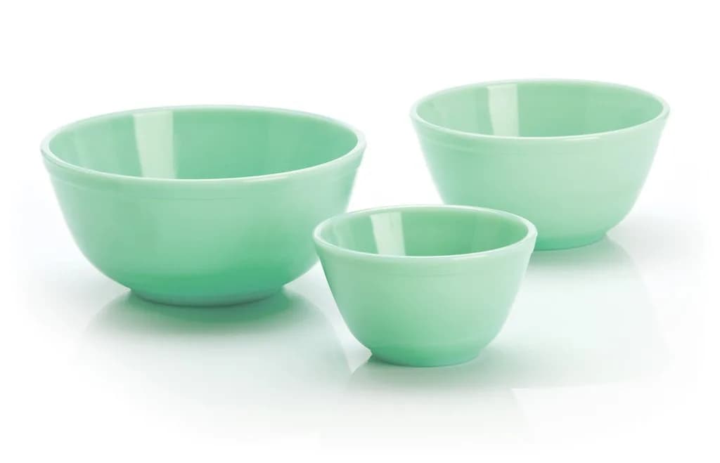Mosser Glass Jadeite Glass Mixing Bowls | Classic Nesting Set, Dishwasher Safe, Made in USA — Jadeite