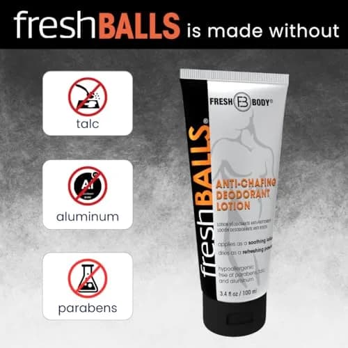 Fresh Body FB Fresh Balls Cream 3.4 fl oz | Men's Anti-Chafing & Deodorant Lotion thumbnail 5