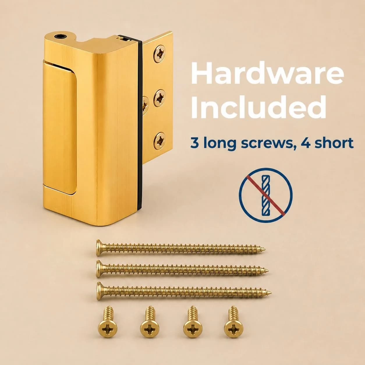 PRIME-LINE U 10826 Door Reinforcement Lock 7.6 cm (3 in.) Stop | High Security for Swing-In Doors - view 5