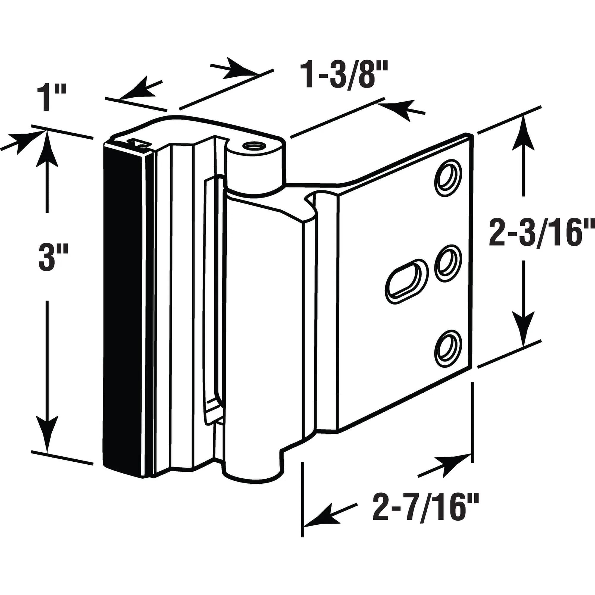 PRIME-LINE U 10826 Door Reinforcement Lock 7.6 cm (3 in.) Stop | High Security for Swing-In Doors - view 2