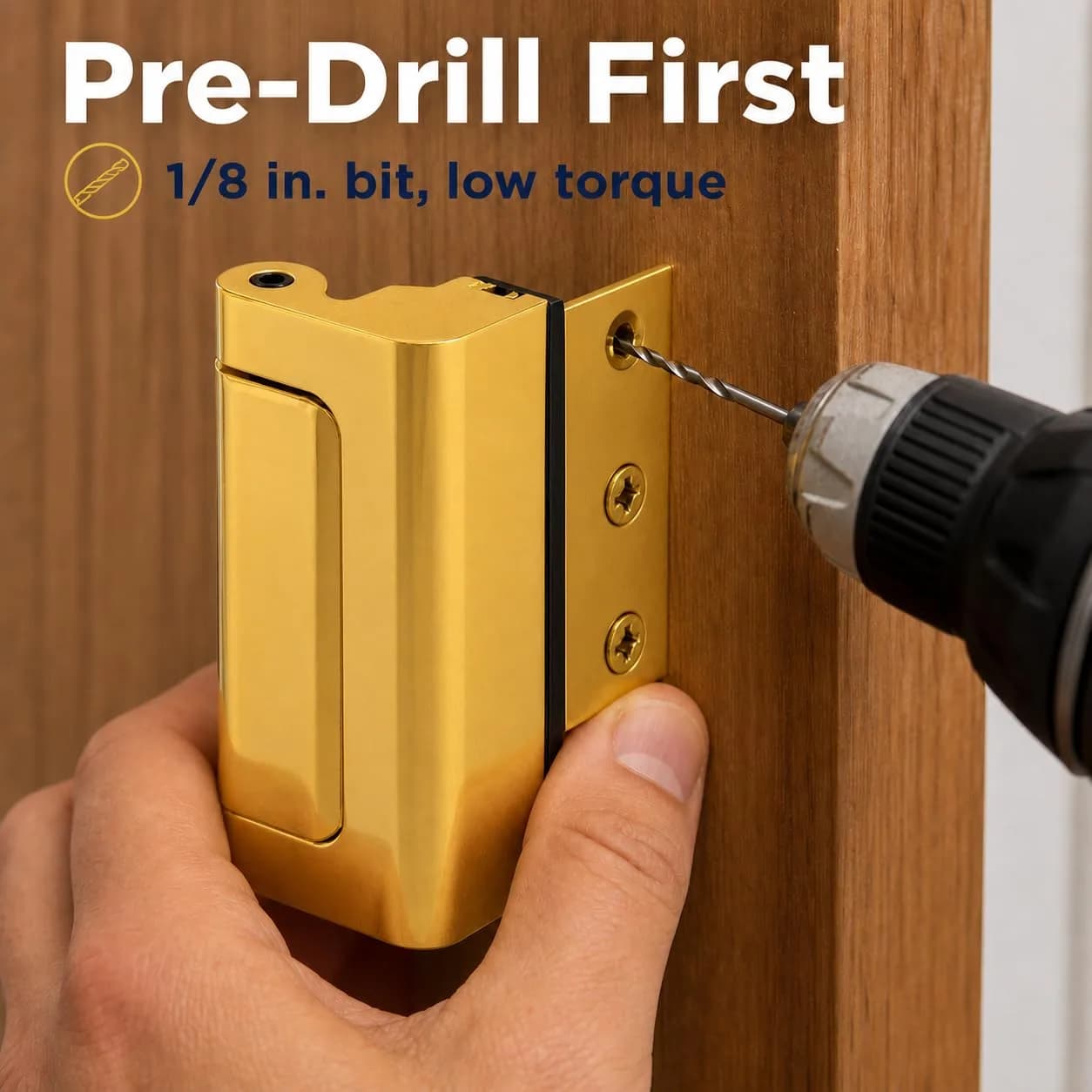 PRIME-LINE U 10826 Door Reinforcement Lock 7.6 cm (3 in.) Stop | High Security for Swing-In Doors - view 3