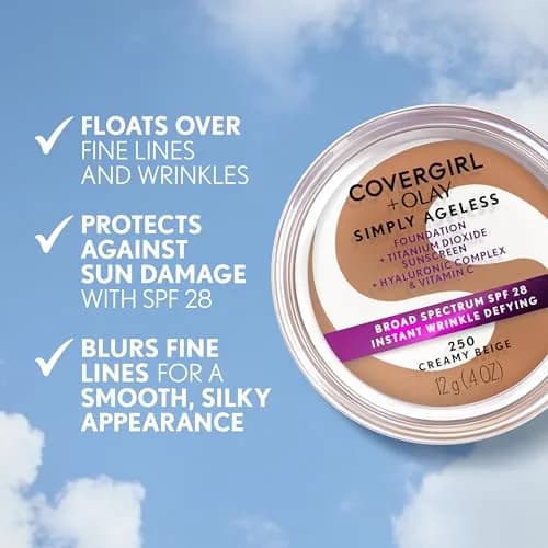 COVERGIRL Simply Ageless Foundation SPF 28 0.4oz | Hyaluronic & Vitamin C for Youthful Skin thumbnail 4