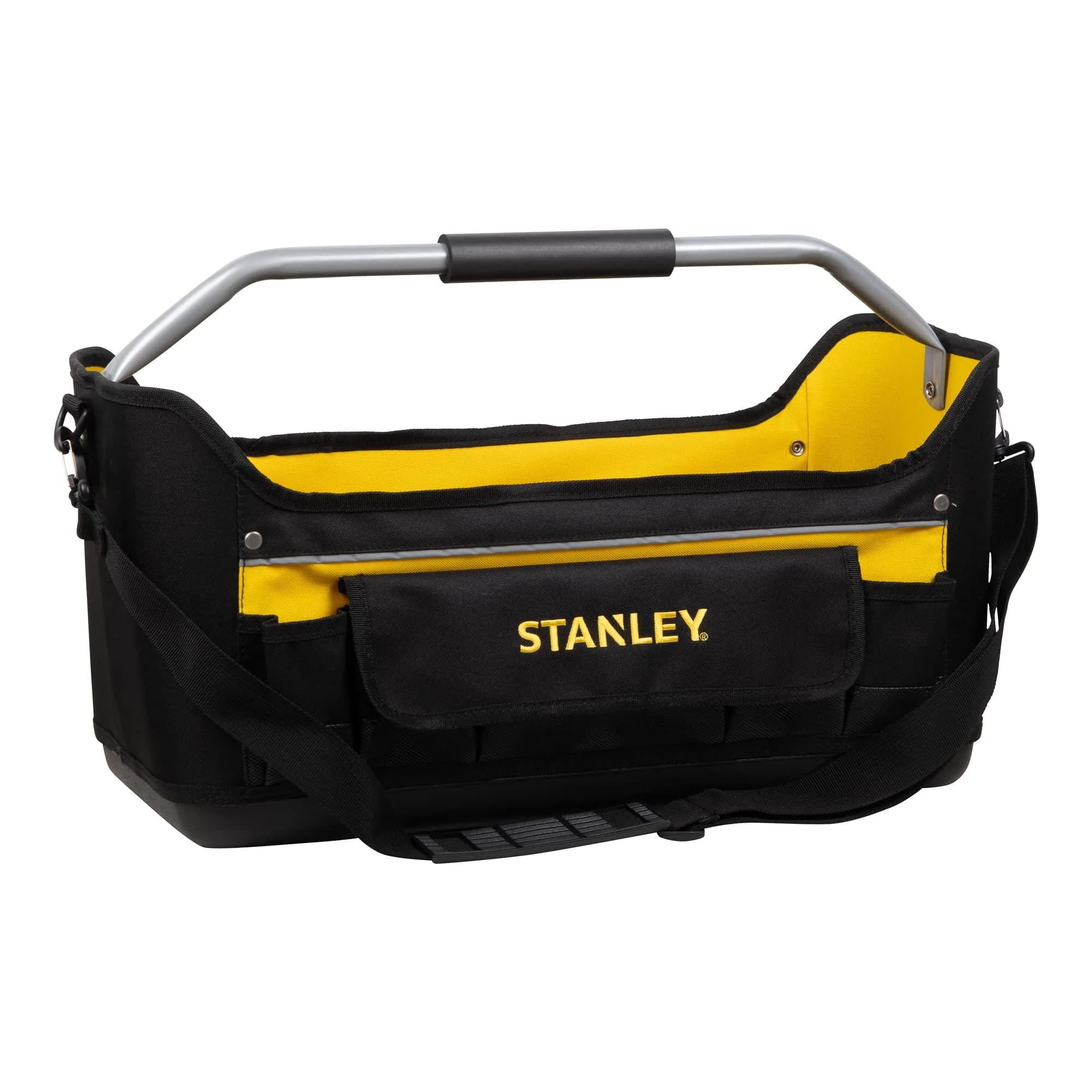 STANLEY 20in Open Tool Tote Bag, Multi-Pocket Storage Organiser, 1-70-319 | Waterproof Rigid Base & Easy Carry Handle
