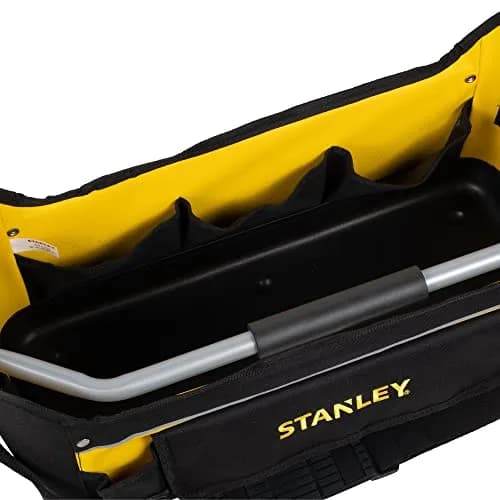 STANLEY 20in Open Tool Tote Bag, Multi-Pocket Storage Organiser, 1-70-319 | Waterproof Rigid Base & Easy Carry Handle thumbnail 2