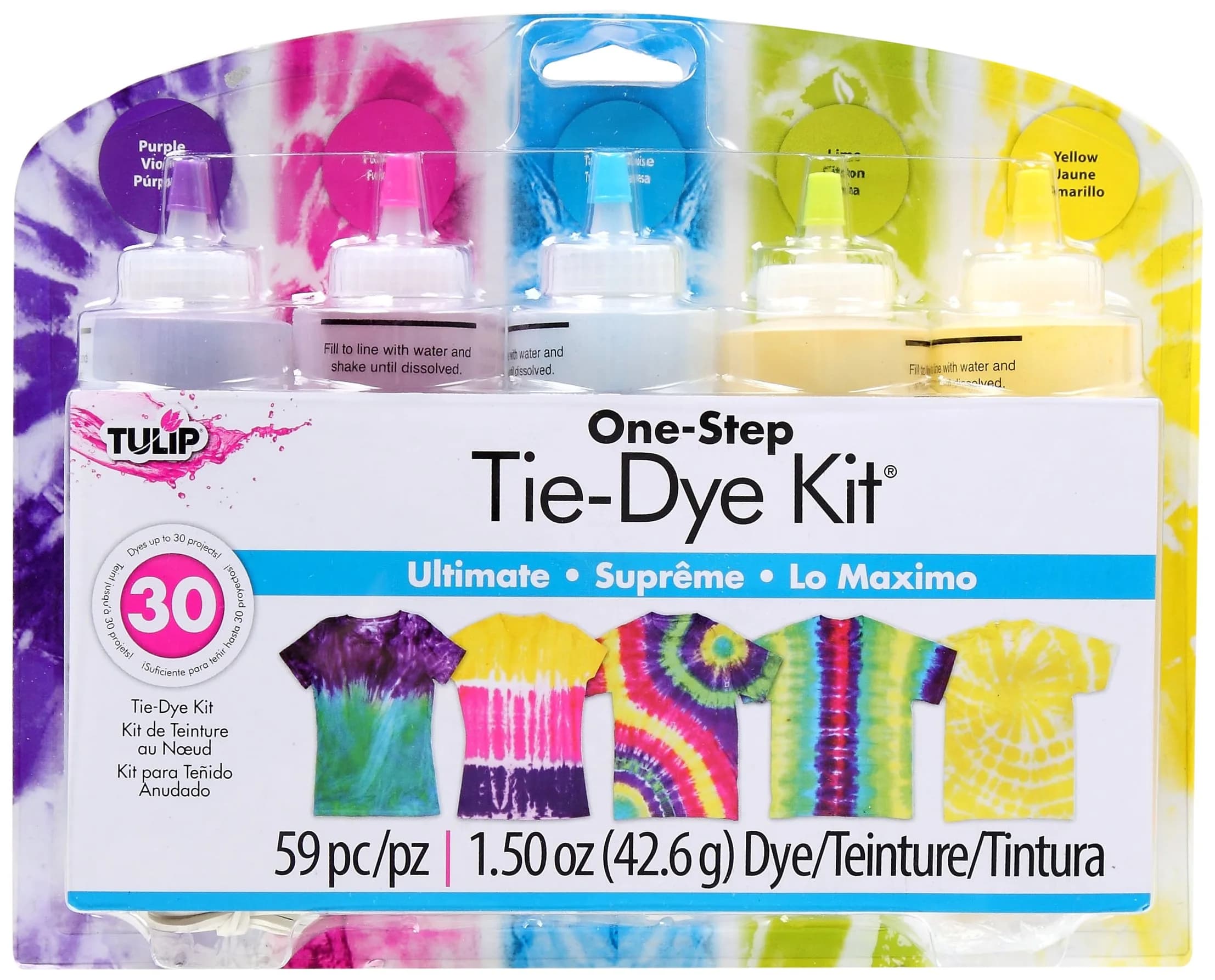 Tulip One-Step Tie-Dye Kit 5 Color Ultimate, 156 g (5.5 oz) | Permanent Fabric Dye for Cotton, Rayon, Silk - main product image