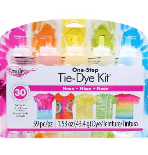 TULIP One-Step Tie-Dye Kit Neon Colors | Permanent Fabric Dye for Cotton, Rayon, Wool, Linen (5 Bottles, 7.65 oz Total) thumbnail 1