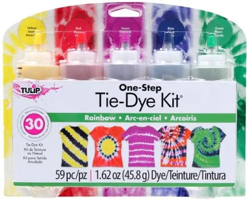Tulip One-Step 5 Color Tie-Dye Kits Rainbow 59 Piece Set | Nontoxic Powder Dyes for 30 Projects thumbnail 1