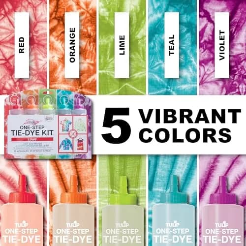 TULIP One-Step Tie-Dye Kit Luau Multi-Color 5-Bottle Pack | Permanent Fabric Dye for Cotton, Rayon, Wool, Linen thumbnail 2