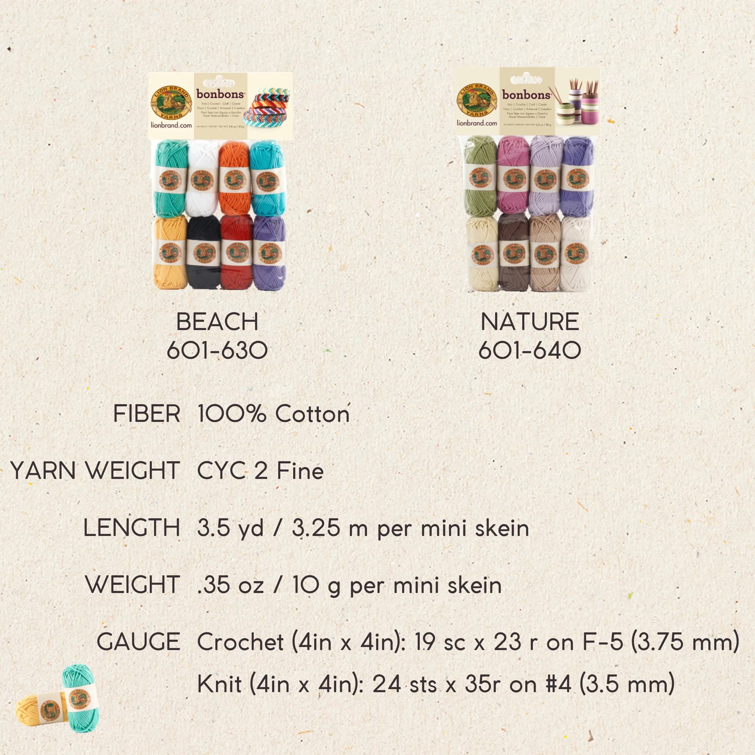 Lion Brand Yarn Bonbons 680 Crayons Yarn Pack | 8 Mini Skeins, 28yd Each, Weight Category 2 - view 7