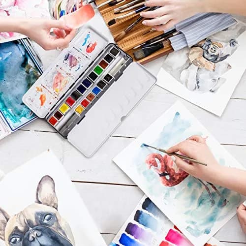 SENNELIER L'Aquarelle French Watercolor Paint, Metal Set of 18 Half Pans | Bright, Light & Transparent (105 characters) thumbnail 4