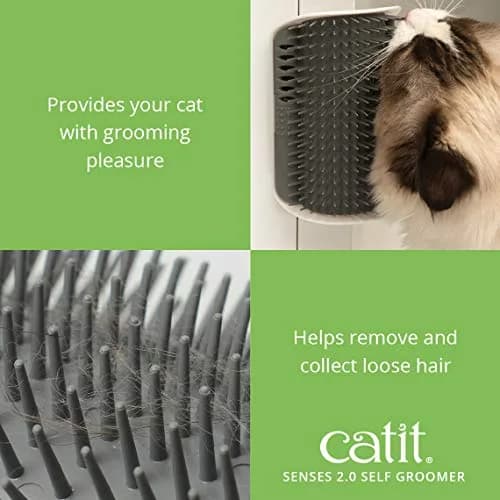 Catit Senses 2.0 Self Groomer Brush with Catnip Pouch | All Hair Types thumbnail 2
