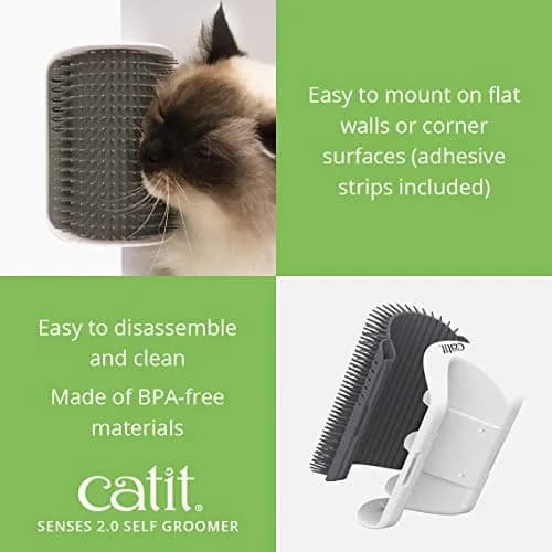 Catit Senses 2.0 Self Groomer Brush with Catnip Pouch | All Hair Types thumbnail 3