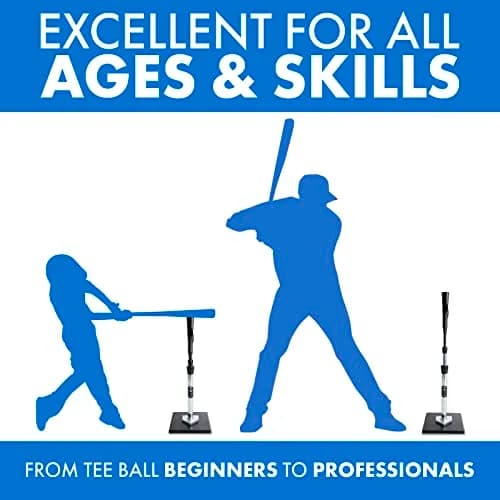 TANNER The Original Batting Tee – Adjustable Baseball & Softball Tee, Steel Shaft, Composite Base, Rubber Top, 26"-43" thumbnail 5