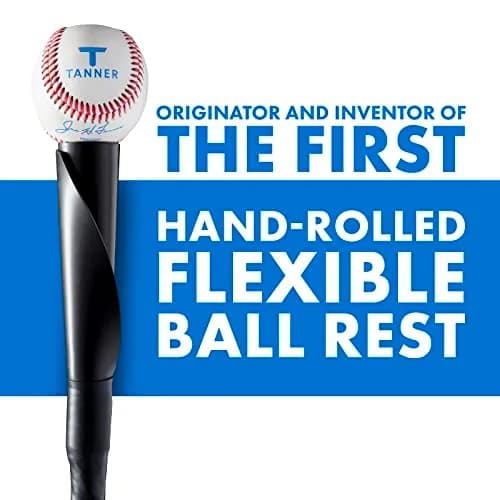 TANNER The Original Batting Tee – Adjustable Baseball & Softball Tee, Steel Shaft, Composite Base, Rubber Top, 26"-43" thumbnail 2