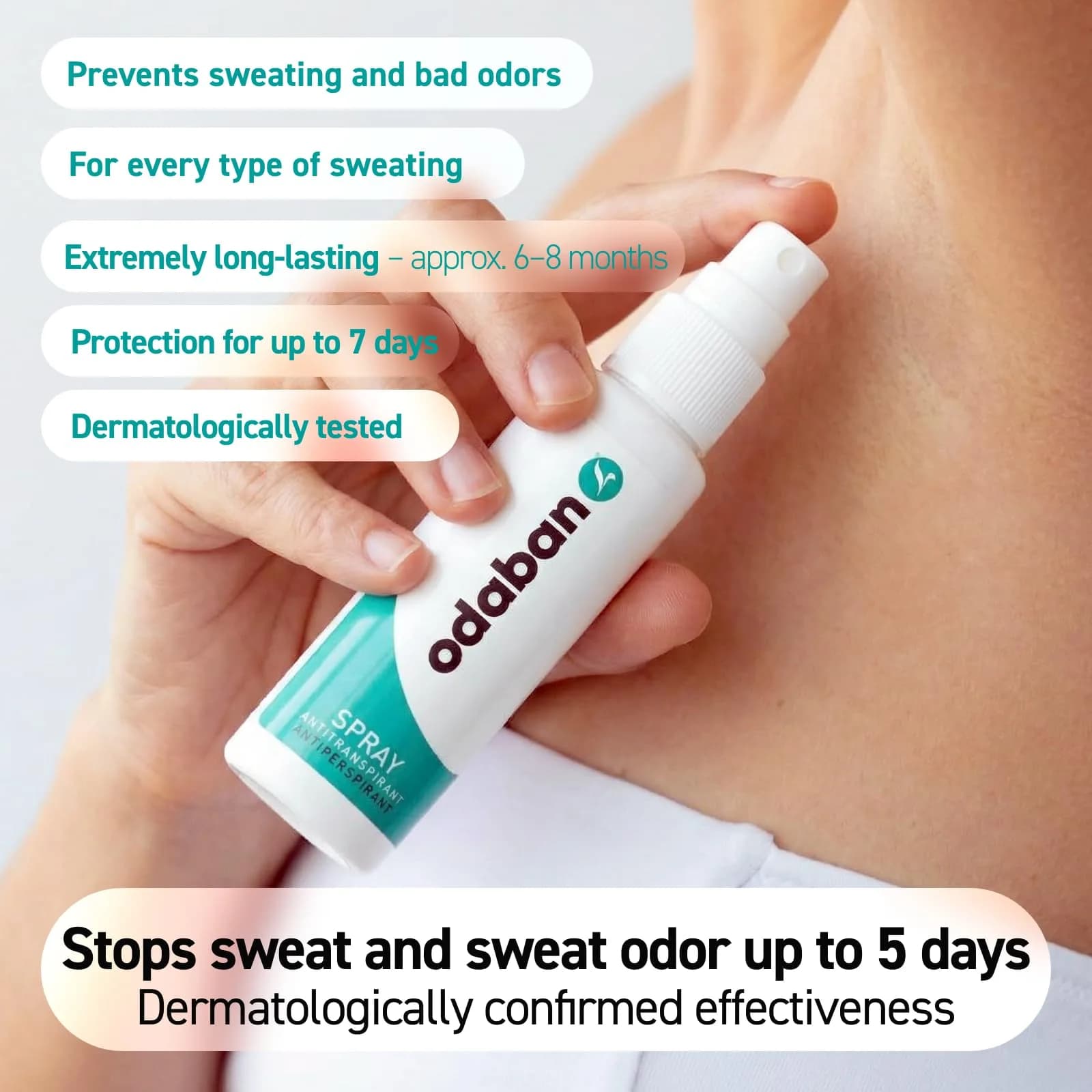 Odaban Antiperspirant Deodorant Spray 60ml (2 x 30ml) | Long-Lasting Odor & Sweat Protection - view 2