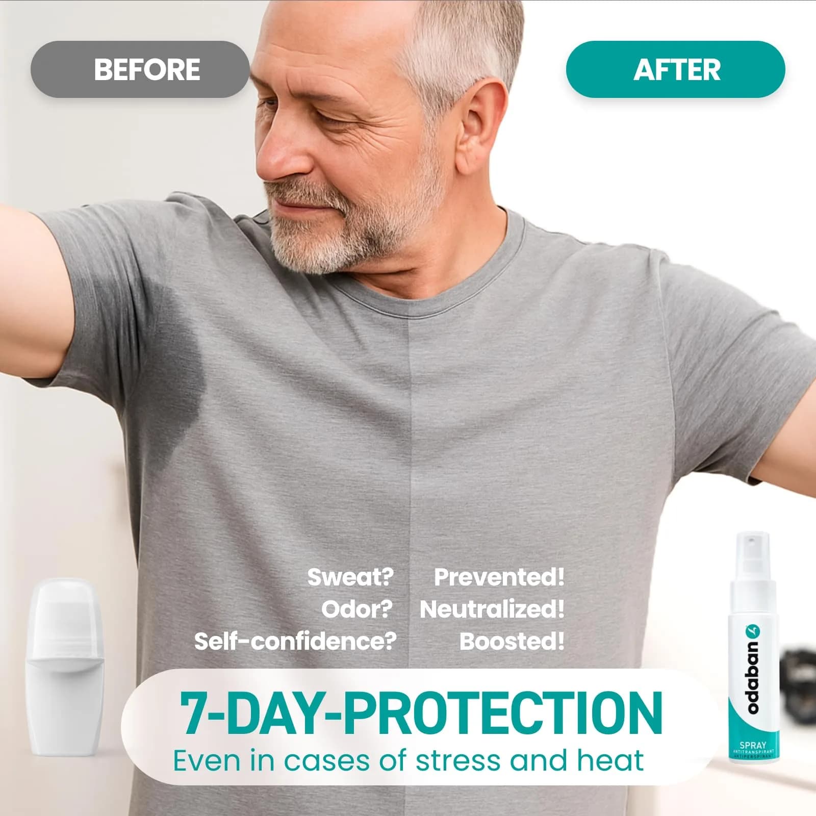 Odaban Antiperspirant Deodorant Spray 60ml (2 x 30ml) | Long-Lasting Odor & Sweat Protection - view 3