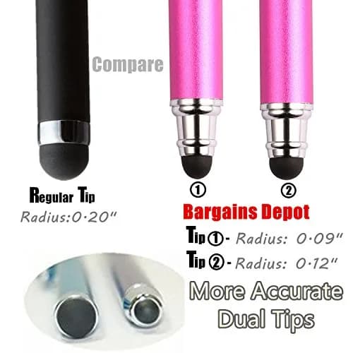 Bargains Depot 2 Pcs Input Pen 5.5" | Small Tip Series, Purple/Pink thumbnail 5