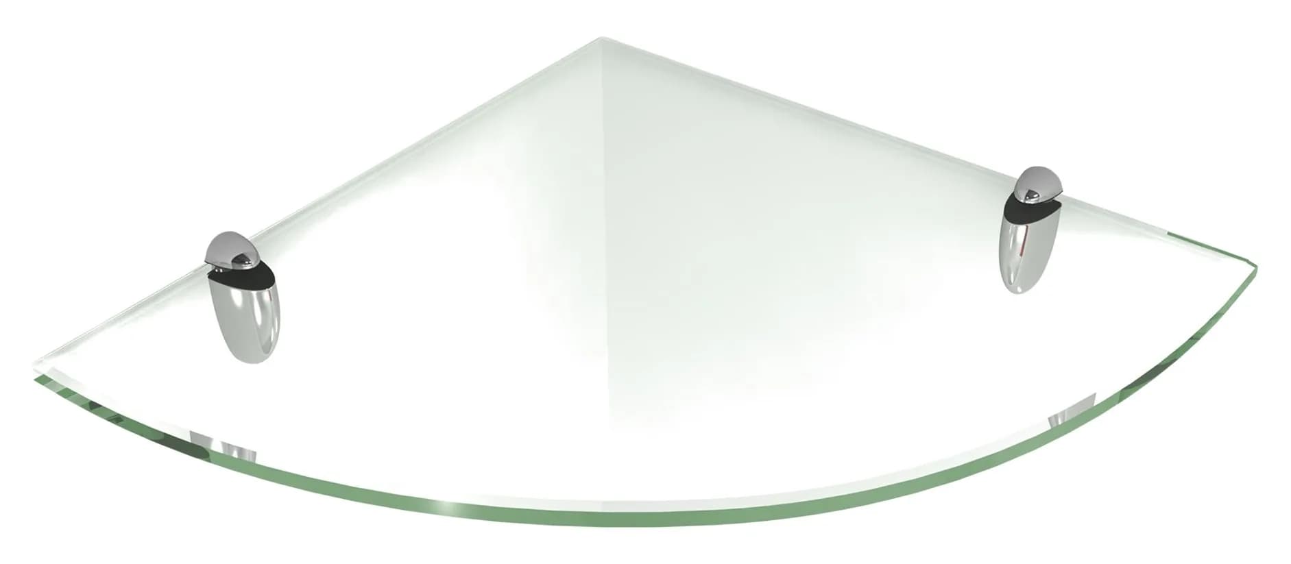 Fab Glass and Mirror Corner Glass Shelf 12" x 12" | Clear Tempered Glass Display