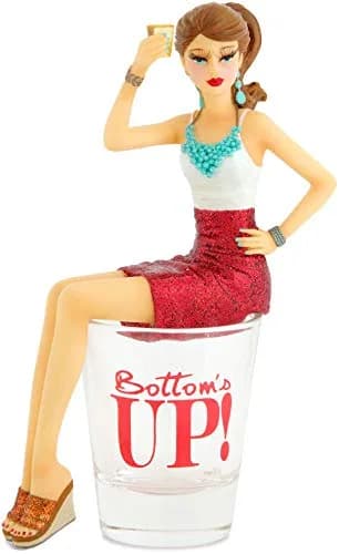 Pavilion Gift Company Hiccup Girl Shot Glass 1.5 Oz | Removable Figurine, Hand-Wash Recommended thumbnail 1