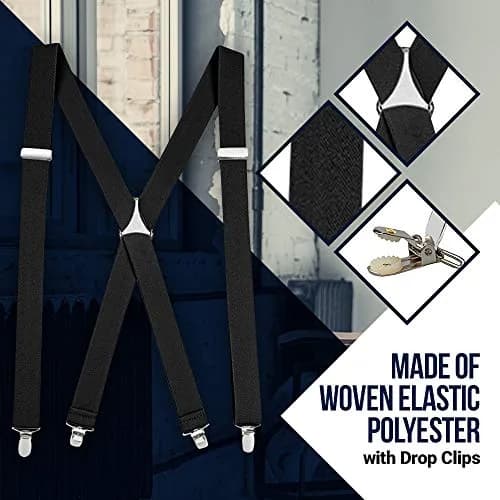 HOLD'EM Men’s X-Back Adjustable Suspenders 54" | Premium Quality Classic Style thumbnail 4