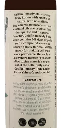 Griffin Remedy Bulgarian Lavender Body Lotion with MSM -8oz | Deep Hydration & Youthful Skin thumbnail 4