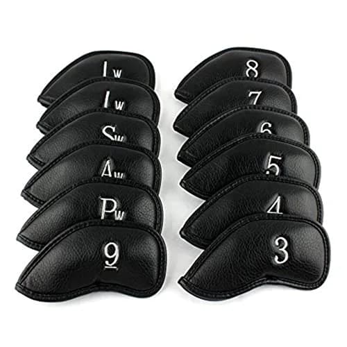 Craftsman Golf 12pcs Thick Synthetic Leather Left Handed Iron Head Covers Set | Waterproof & Oversize for All Brands thumbnail 1