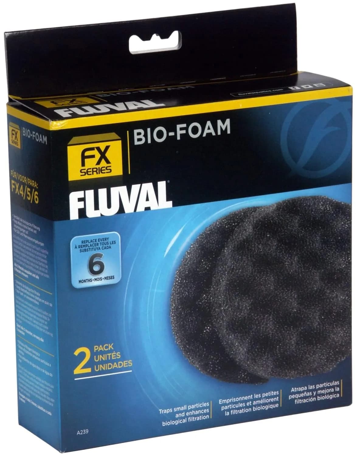 Fluval FX4/FX5/FX6 Bio-Foam Replacement Aquarium Filter Media 2-Pack | Mechanical & Biological Filtration