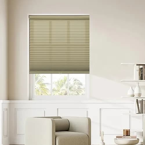 DEZ FURNISHINGS Cordless 1" Light Filtering Pleated Shade, Fabric, 27" W x 64" H thumbnail 4