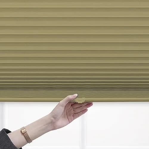 DEZ FURNISHINGS Cordless 1" Light Filtering Pleated Shade, Fabric, 27" W x 64" H thumbnail 5