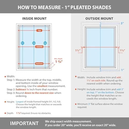 DEZ FURNISHINGS Cordless 1" Light Filtering Pleated Shade, Fabric, 27" W x 64" H thumbnail 8