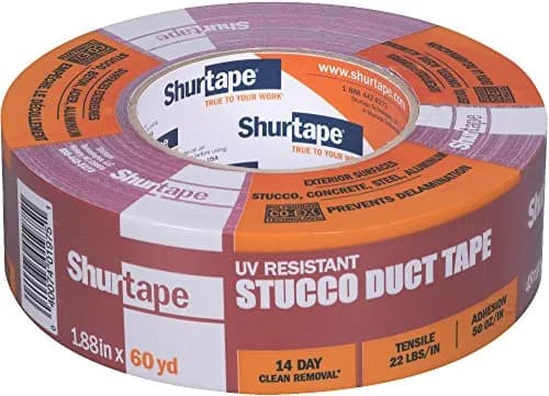 Shurtape PC 667 Specialty Grade Outdoor Stucco Duct Tape 48mm (1.89in) x 55m (180.4ft) | UV-Resistant, Waterproof, Easy Tear thumbnail 1