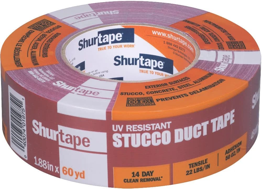 Shurtape PC 667 Specialty Grade Outdoor Stucco Duct Tape 48mm (1.89in) x 55m (180.4ft) | UV-Resistant, Waterproof, Easy Tear - main product image