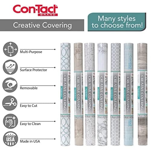 Con-Tact Brand Creative Covering Shelf Liner 18" x 9' (28 cm x 2.74 m) | Waterproof, Removable Vinyl Drawer Liner thumbnail 5