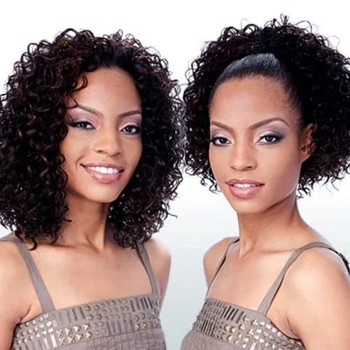 FREETRESS BRAIDS Celtic Girl Fullcap Drawstring Wig Jet Black | Heat Resistant Synthetic Hair thumbnail 1