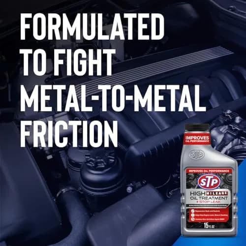 STP High Mileage Oil Treatment + Stop Leak 443ml (15 Fl Oz) | Protects Engines Over 75,000 Miles thumbnail 4