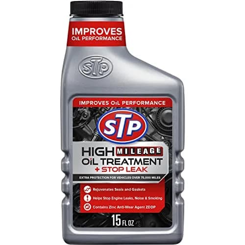 STP High Mileage Oil Treatment + Stop Leak 443ml (15 Fl Oz) | Protects Engines Over 75,000 Miles thumbnail 1