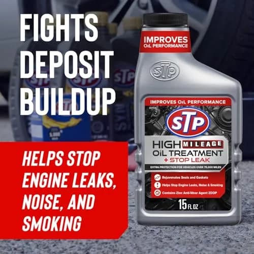 STP High Mileage Oil Treatment + Stop Leak 443ml (15 Fl Oz) | Protects Engines Over 75,000 Miles thumbnail 3