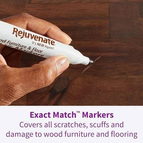 Rejuvenate Exact Match Wood Furniture & Floor Repair Markers, 6 Count, Brown Markers Cover All Scratches, Scuffs And Damage To Wood Furniture And Flooring thumbnail 3