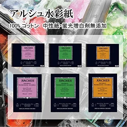 Arches Watercolor Pad 9" x 12" 140 lb Rough 12 Sheets | USA Import for Plein Air Painting thumbnail 2