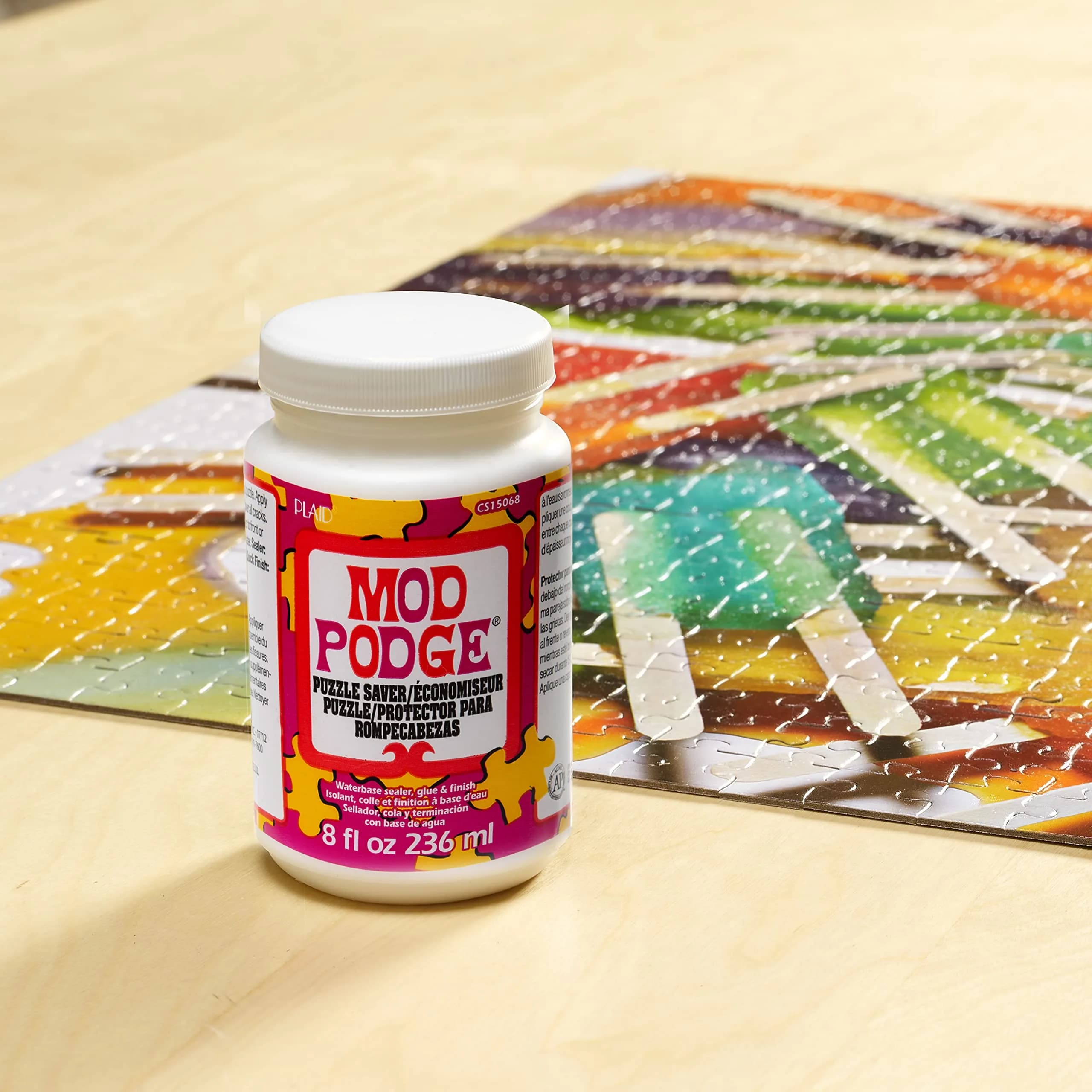 Mod Podge Puzzle Saver Glue 236ml (8 Fl Oz) | Dries Clear, Non-Toxic, Water-Based - view 6