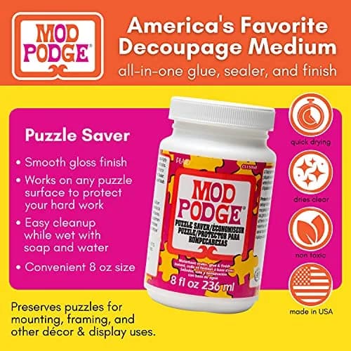 Mod Podge Puzzle Saver Glue 236ml (8 Fl Oz) | Dries Clear, Non-Toxic, Water-Based thumbnail 2