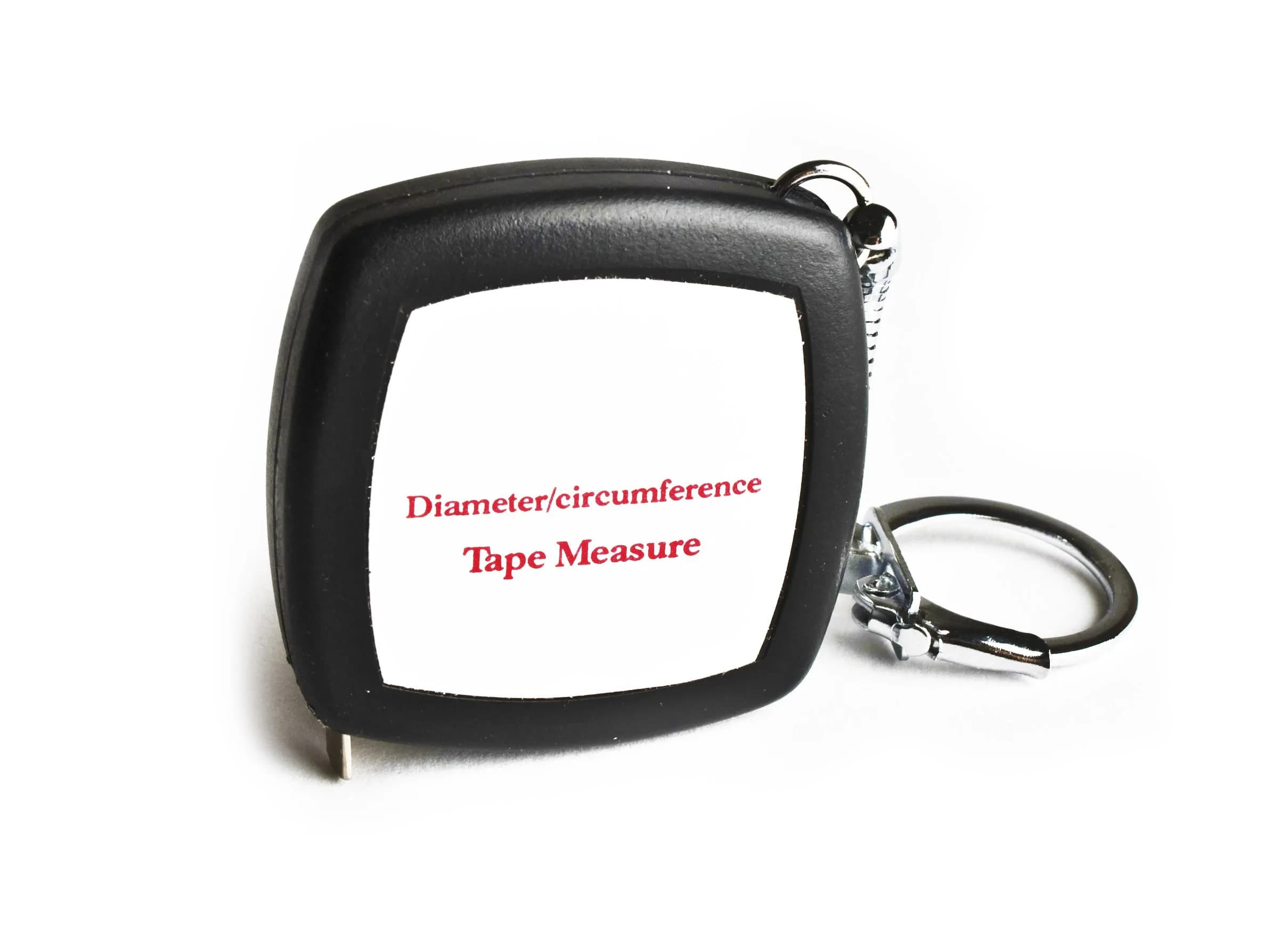 Perfect Measuring Tape Pocket Precision Circumference and Diameter Tape Measure 2m (6.6ft) | Accurate Steel Blade with Keychain — Black