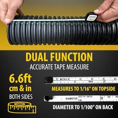 Perfect Measuring Tape Pocket Precision Circumference and Diameter Tape Measure 2m (6.6ft) | Accurate Steel Blade with Keychain thumbnail 5
