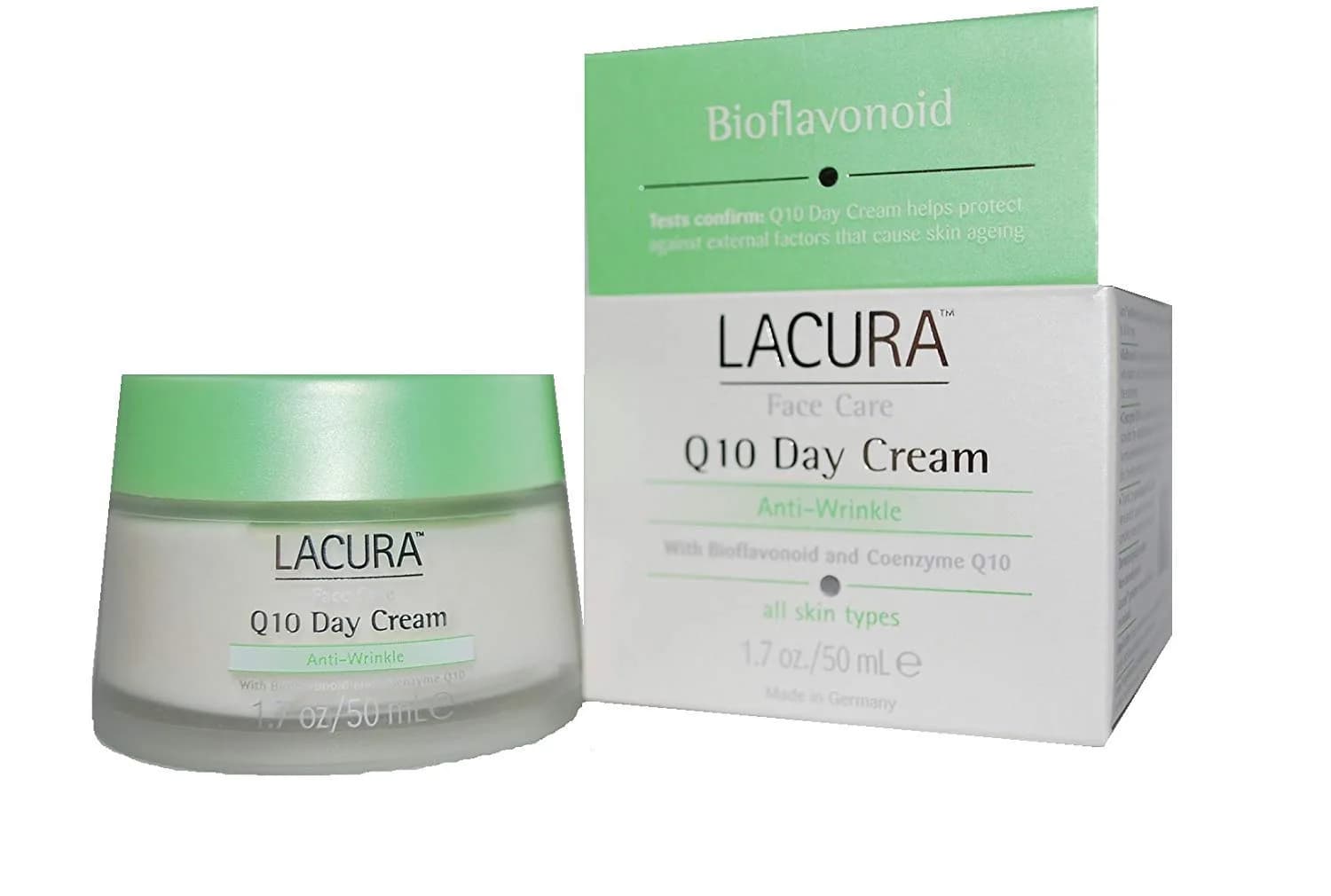Lacura Day Face Cream Q10 Anti-Wrinkle 1.7oz | Bioflavonoids & Coenzyme Q10 for All Skin Types